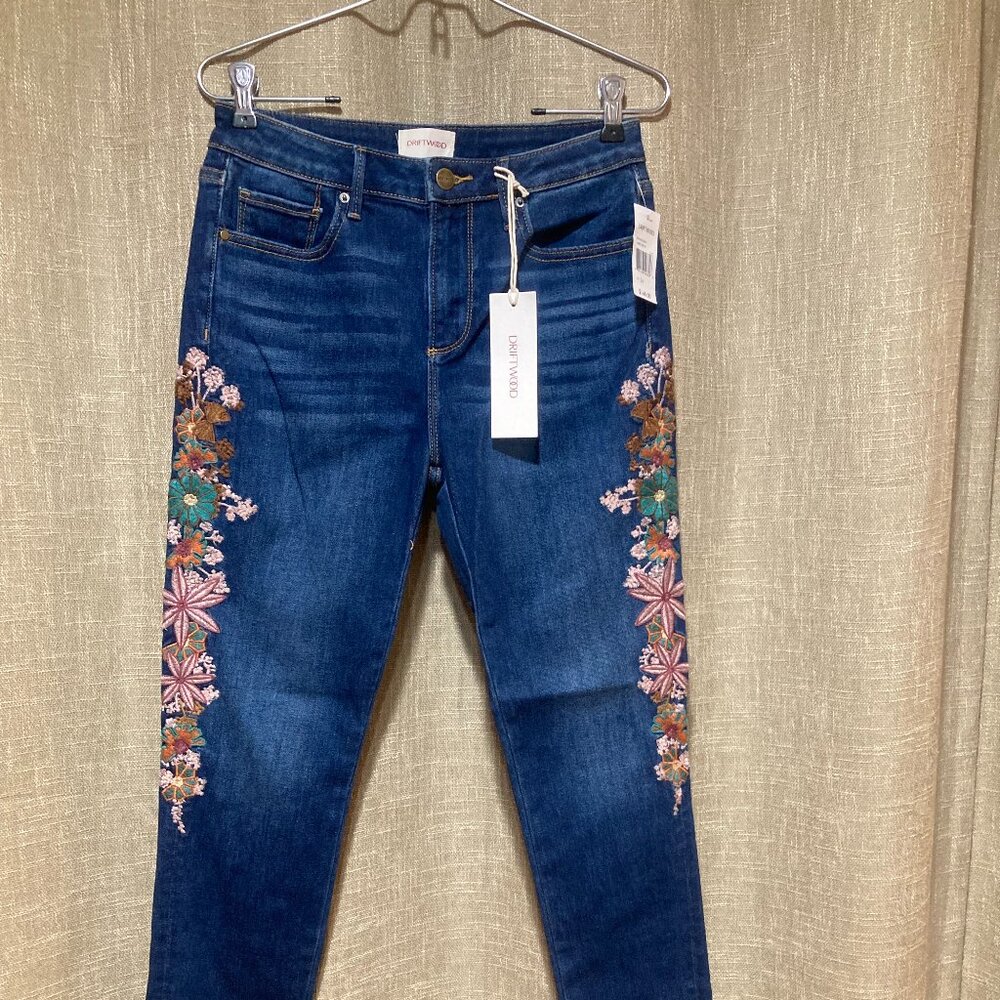 NEW Driftwood Jackie embroidered jeans size 26 dark wash 266 4J2 - Picture 4 of 9
